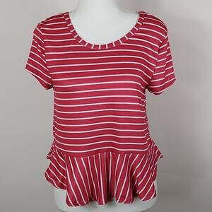 Lissome Lounge Striped Peplum Waist Top